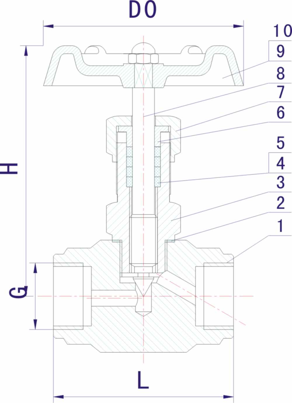 J13H内螺纹针形截止阀